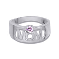 .925 Sterling Silver Custom Birthstone Mom Band Ring