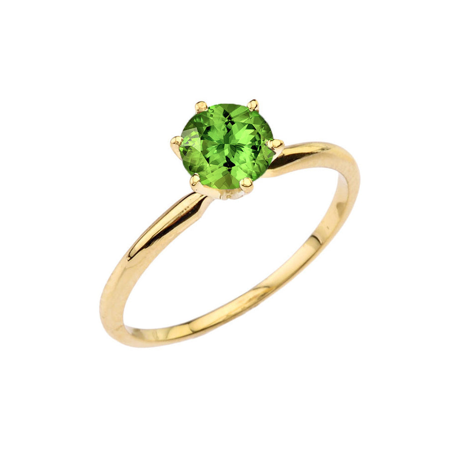 Gold CZ Dainty Solitaire Engagement Ring(Available in Yellow/Rose/White Gold)