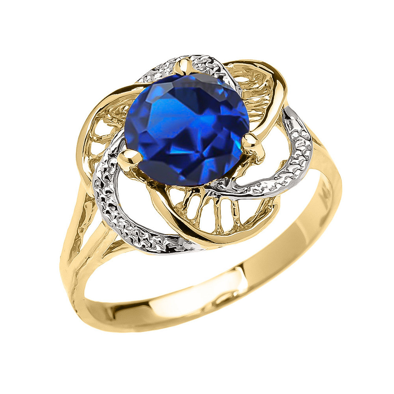 Gold Personalized Lab Created Birthstone Statement Ring (Available in Yellow/Rose/White Gold)