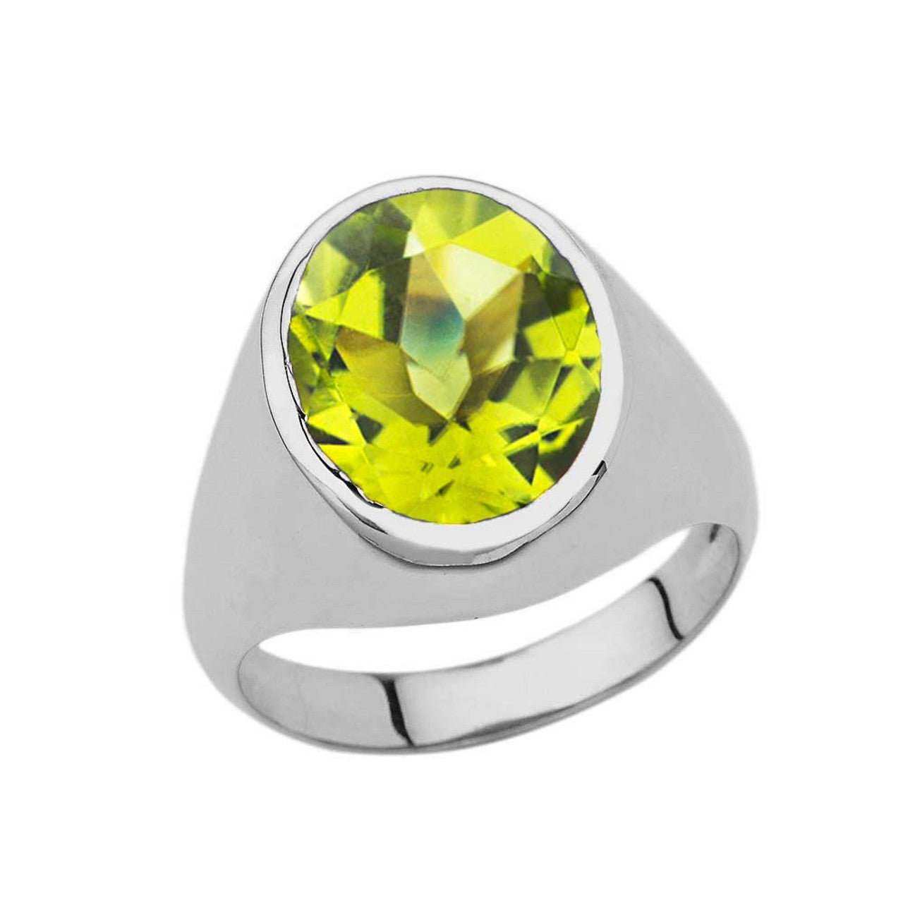 .925 Sterling Silver Personalized Oval Cut 10ct Birthstone Ring
