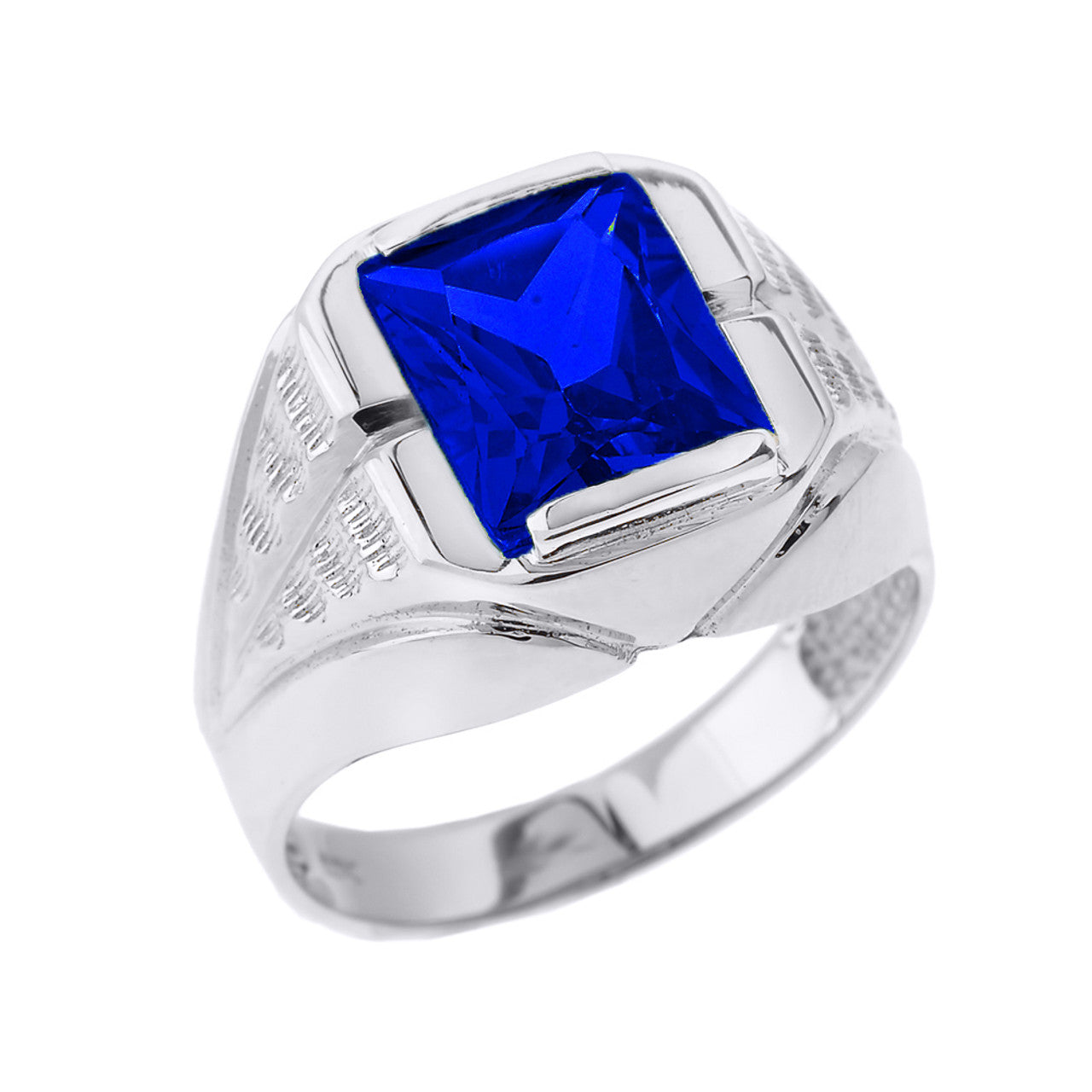 Sterling Silver Personalized Gemstone Men's Ring