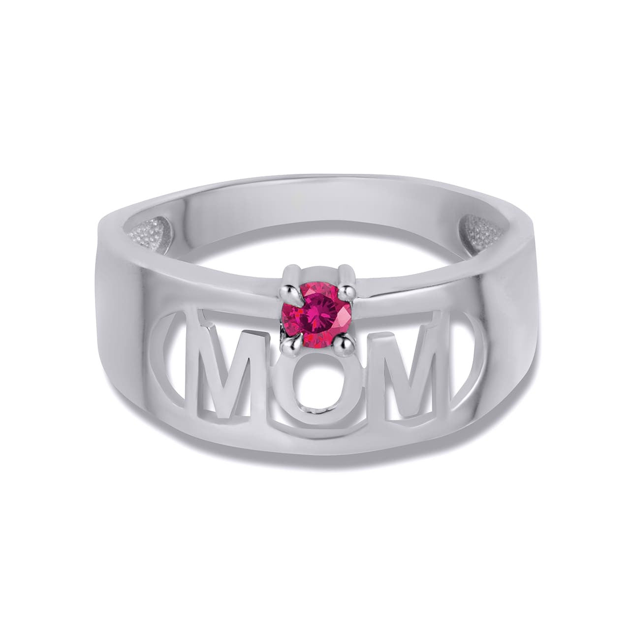 .925 Sterling Silver Custom Birthstone Mom Band Ring