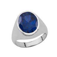 .925 Sterling Silver Personalized Oval Cut 10ct Birthstone Ring