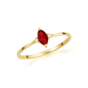 Gold Personalized Marquise Cut Birthstone Ring