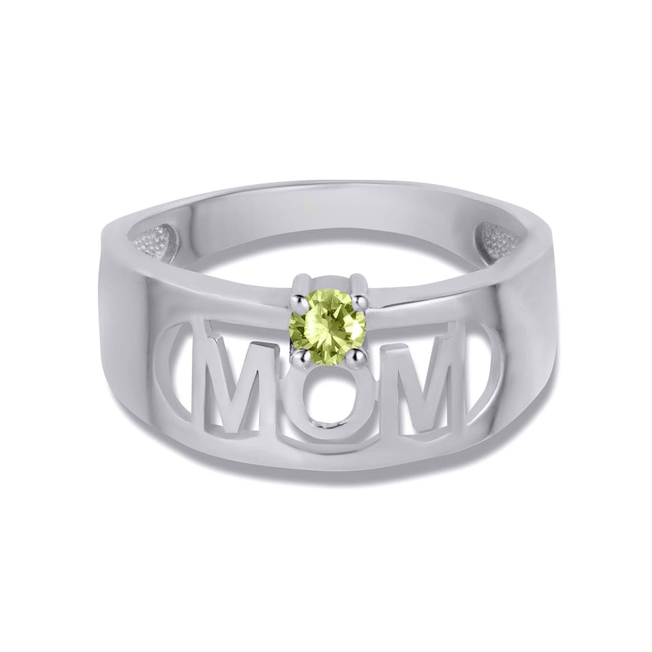 .925 Sterling Silver Custom Birthstone Mom Band Ring
