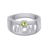 .925 Sterling Silver Custom Birthstone Mom Band Ring