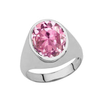 .925 Sterling Silver Personalized Oval Cut 10ct Birthstone Ring