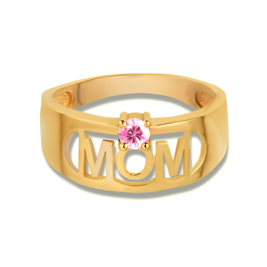 Gold Custom Birthstone Mom Band Ring (Available in Yellow/Rose/White Gold)