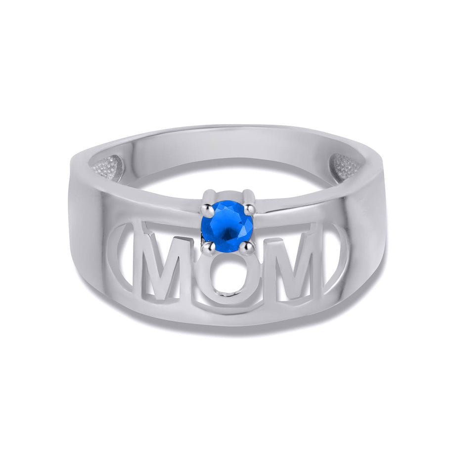 .925 Sterling Silver Custom Birthstone Mom Band Ring