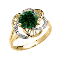 Gold Personalized Lab Created Birthstone Statement Ring (Available in Yellow/Rose/White Gold)