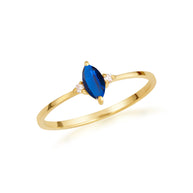 Gold Personalized Marquise Cut Birthstone Ring