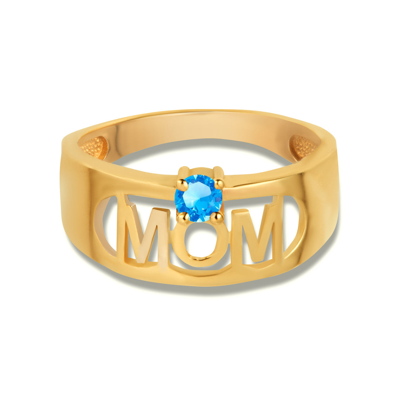 Gold Custom Birthstone Mom Band Ring (Available in Yellow/Rose/White Gold)