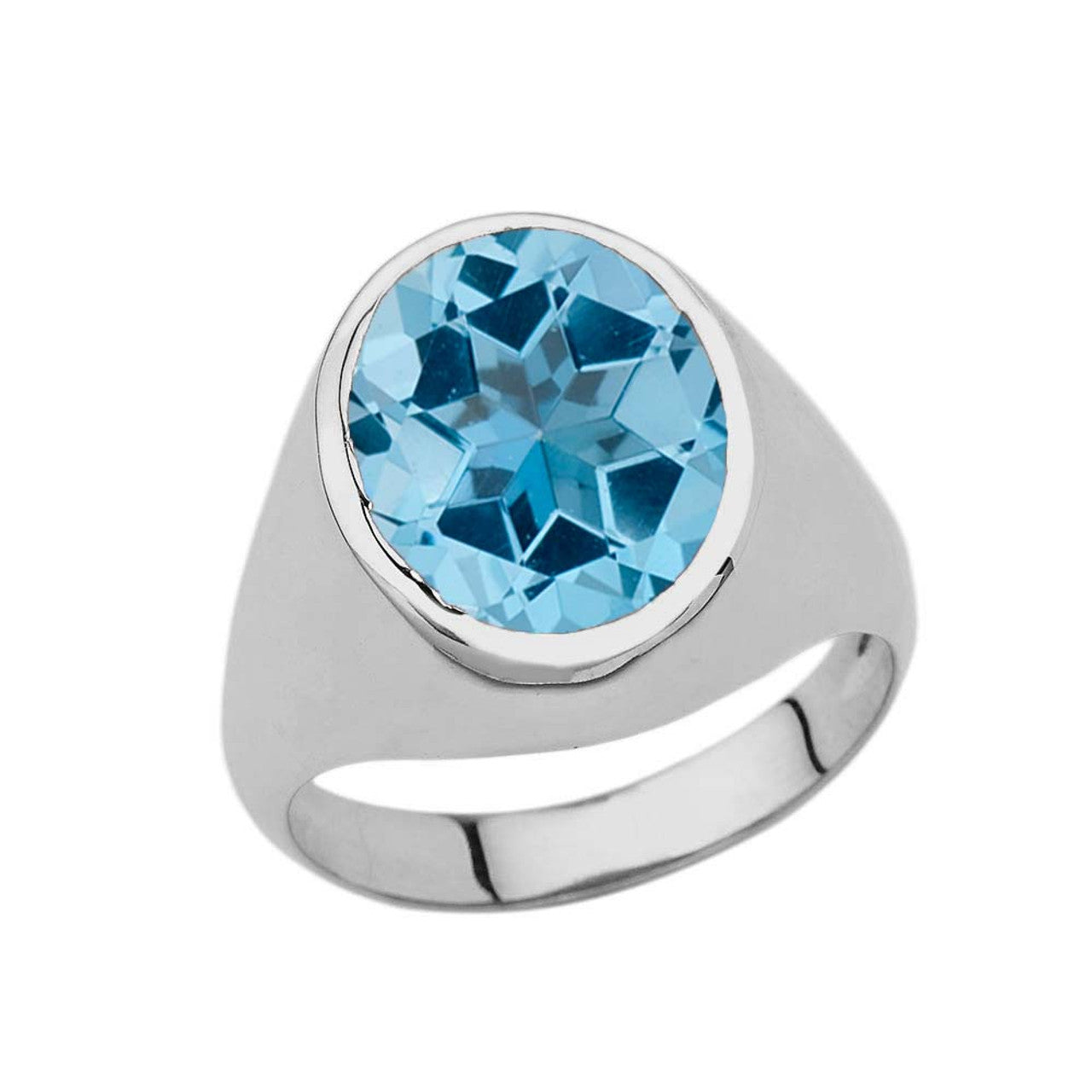 .925 Sterling Silver Personalized Oval Cut 10ct Birthstone Ring