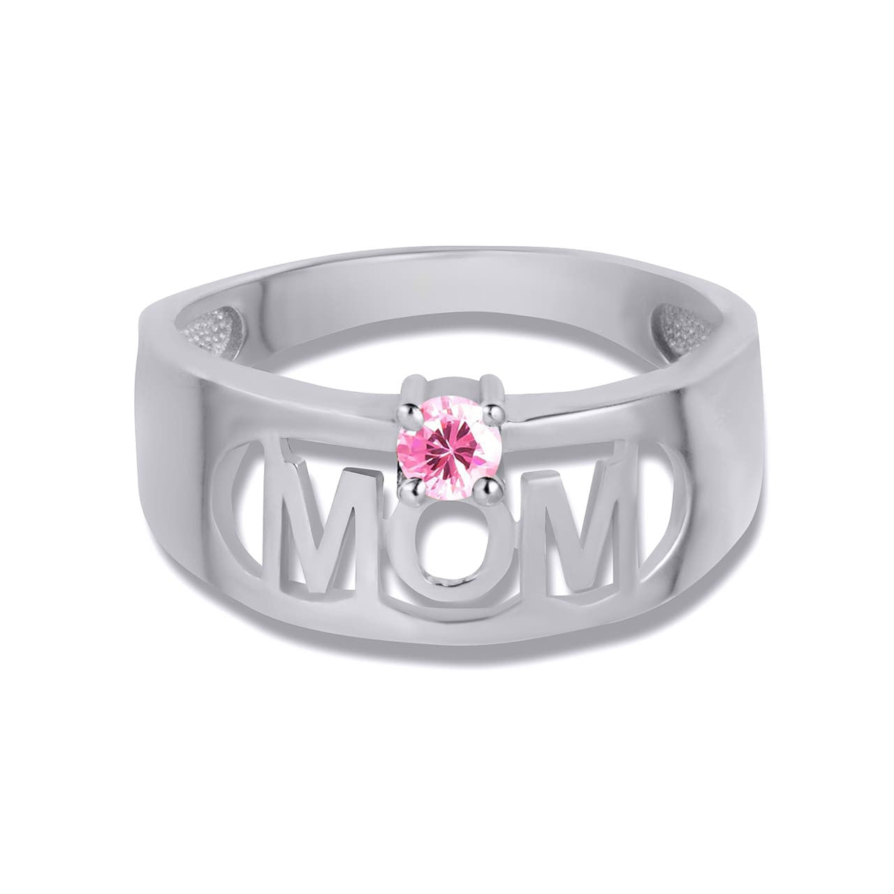 .925 Sterling Silver Custom Birthstone Mom Band Ring