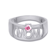 .925 Sterling Silver Custom Birthstone Mom Band Ring