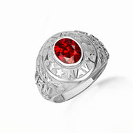 .925 Sterling Silver United States Navy Cubic Zirconia Birthstone Officially Licensed Men's Ring