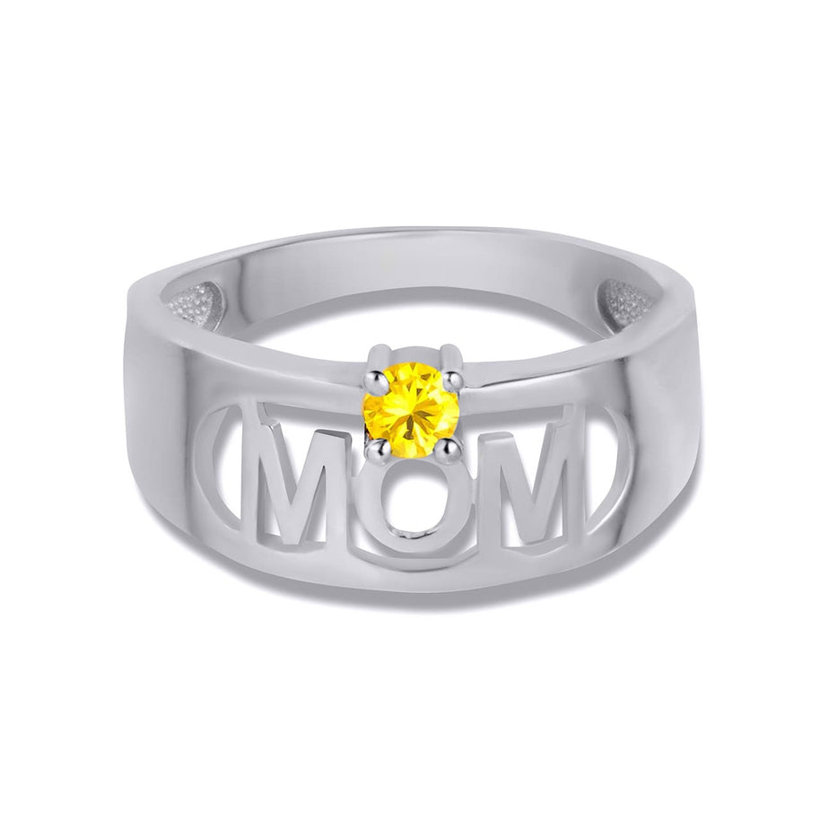 .925 Sterling Silver Custom Birthstone Mom Band Ring