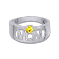 .925 Sterling Silver Custom Birthstone Mom Band Ring