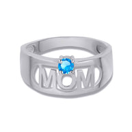.925 Sterling Silver Custom Birthstone Mom Band Ring