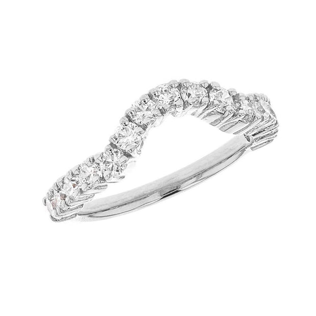 White Gold Chevron Engagement Band