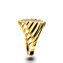 Gold Onyx Mens Swirl Ring