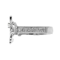 .925 Sterling Silver Diamond Irish Celtic Cross Trinity Knot Ring