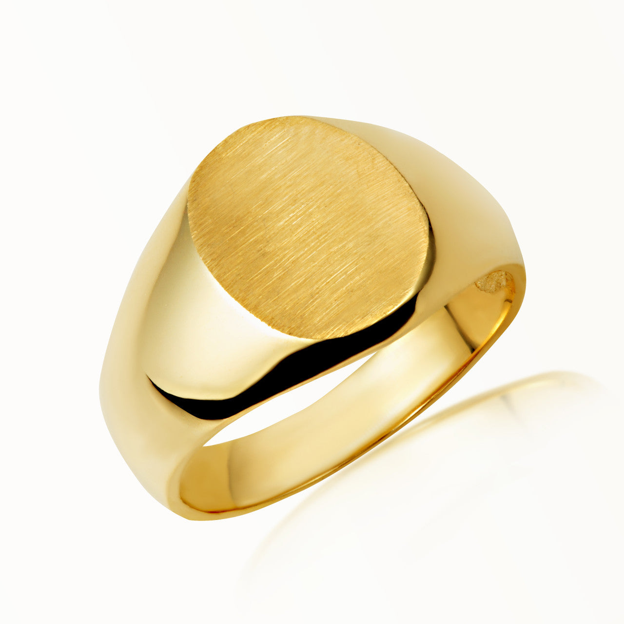 Yellow Gold Men's Signature Engravable Signet Ring