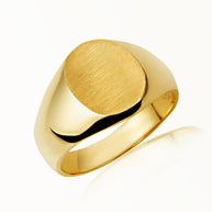 Yellow Gold Men's Signature Engravable Signet Ring