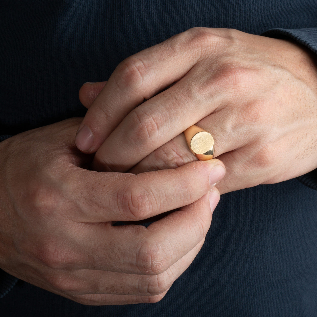 Yellow Gold Men's Signature Engravable Signet Ring