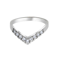 925 Sterling Silver Cubic Zirconia Chevron Ring
