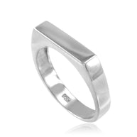 .925 Sterling Silver Bar Signet Ring