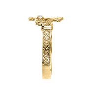 Gold Diamond Celtic Cross Irish Trinity Knot Ring (Available In Yellow/Rose/White Gold)
