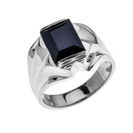 Men's Gold 4 Carat Black Onyx Bold Solitaire Ring(Available in Yellow/Rose/White)