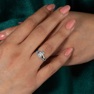 .925 Sterling Silver Claddagh Heart Crown Emerald Birthstone Ring