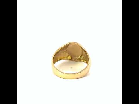 Yellow Gold Men's Signature Engravable Signet Ring