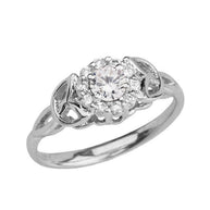 Gold CZ Engagement/Promise Ring (Available in Yellow/Rose/White Gold)