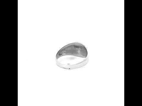 .925 Sterling Silver Engravable ﻿Round Signet Pinky Ring