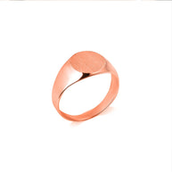 Gold Engravable ﻿Round Signet Pinky Ring (Available in Yellow/Rose/White Gold)