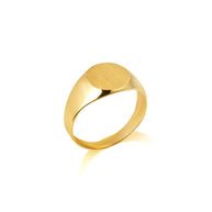 Gold Engravable ﻿Round Signet Pinky Ring (Available in Yellow/Rose/White Gold)