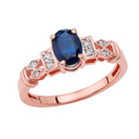 1920's Style Sapphire and Diamond Art Deco Ring In Gold (Available in Yellow/Rose/White Gold)