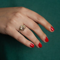 14K Two-Tone Gold Cubic Zirconia 15 Años Heart Quinceañera Ring