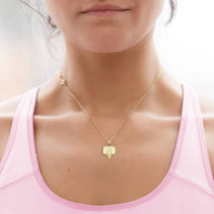 Gold Personalized Basketball Hoop Reversible Pendant Necklace (Available in Yellow/White/Rose)