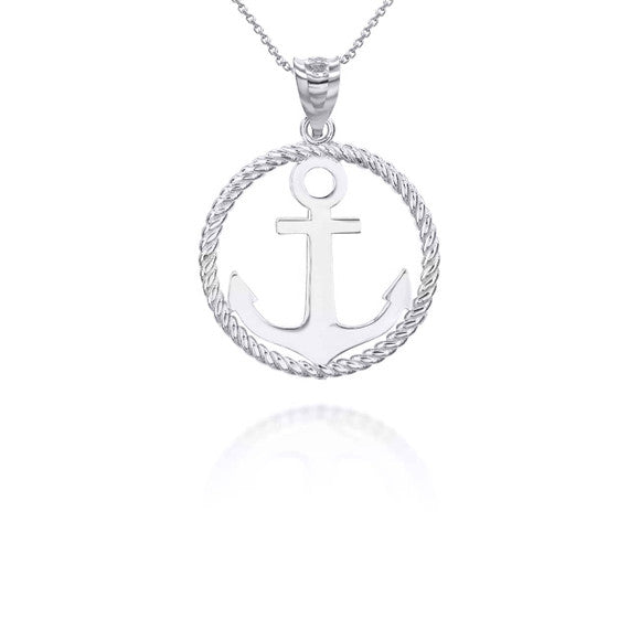 Solid Gold Sea Anchor Pendant Necklace (Available in Yellow/Rose/White Gold)