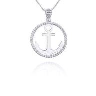 Solid Gold Sea Anchor Pendant Necklace (Available in Yellow/Rose/White Gold)