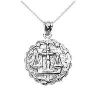 Sterling Silver Zodiac Sign Round Pendant Necklace