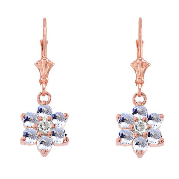Dainty Milgrain Flower Personalized Birthstone Earring In 14K Gold