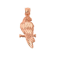 Solid Gold Parrot Pendant Necklace (Available In Yellow/Rose/White Gold)