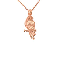 Solid Gold Parrot Pendant Necklace (Available In Yellow/Rose/White Gold)