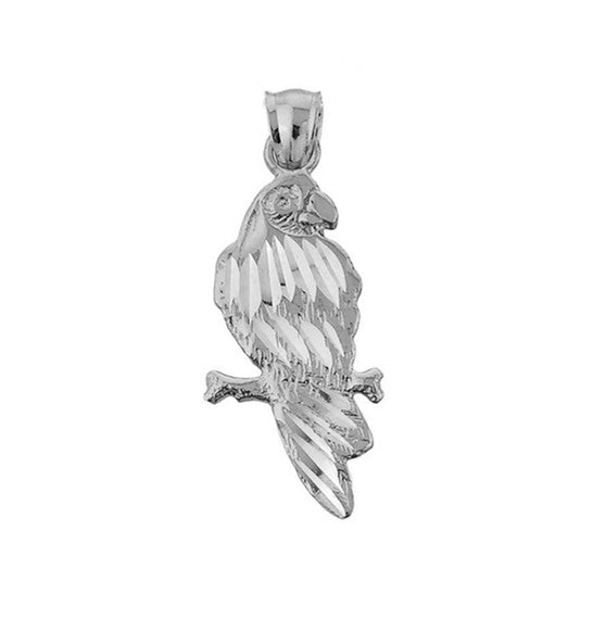 Solid Gold Parrot Pendant Necklace (Available In Yellow/Rose/White Gold)