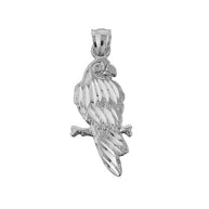 Solid Gold Parrot Pendant Necklace (Available In Yellow/Rose/White Gold)